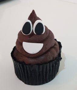 Poop emoji cupcake