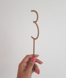 Skinny numeral 3 laser-cut topper