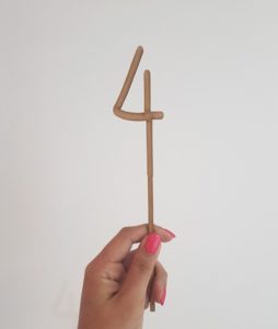 Skinny numeral 4 laser-cut topper