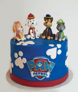 Paw Patrol-inspired cake in blue