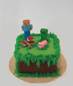 Minecraft-inspired cake