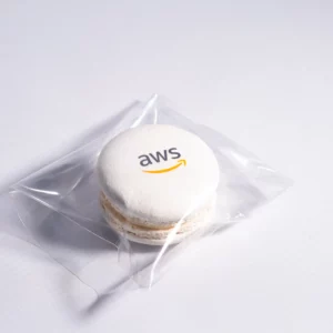 Individually packaged macarons created by OhMyCake.